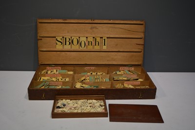 Lot 1280 - Vintage letter tiles in two boxes.