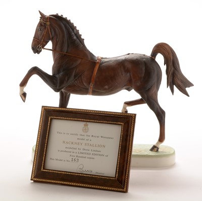 Lot 479 - Royal Worcester figure of a Hackney stallion by Doris Lindner