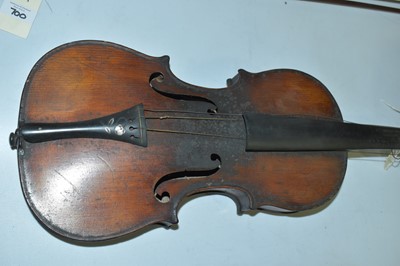 Lot 700 - Continental Violin, bow signed Le Blanc and a mandolin