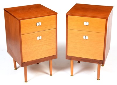 Lot 1182 - Mid-Century afrormosia bedside cabinets
