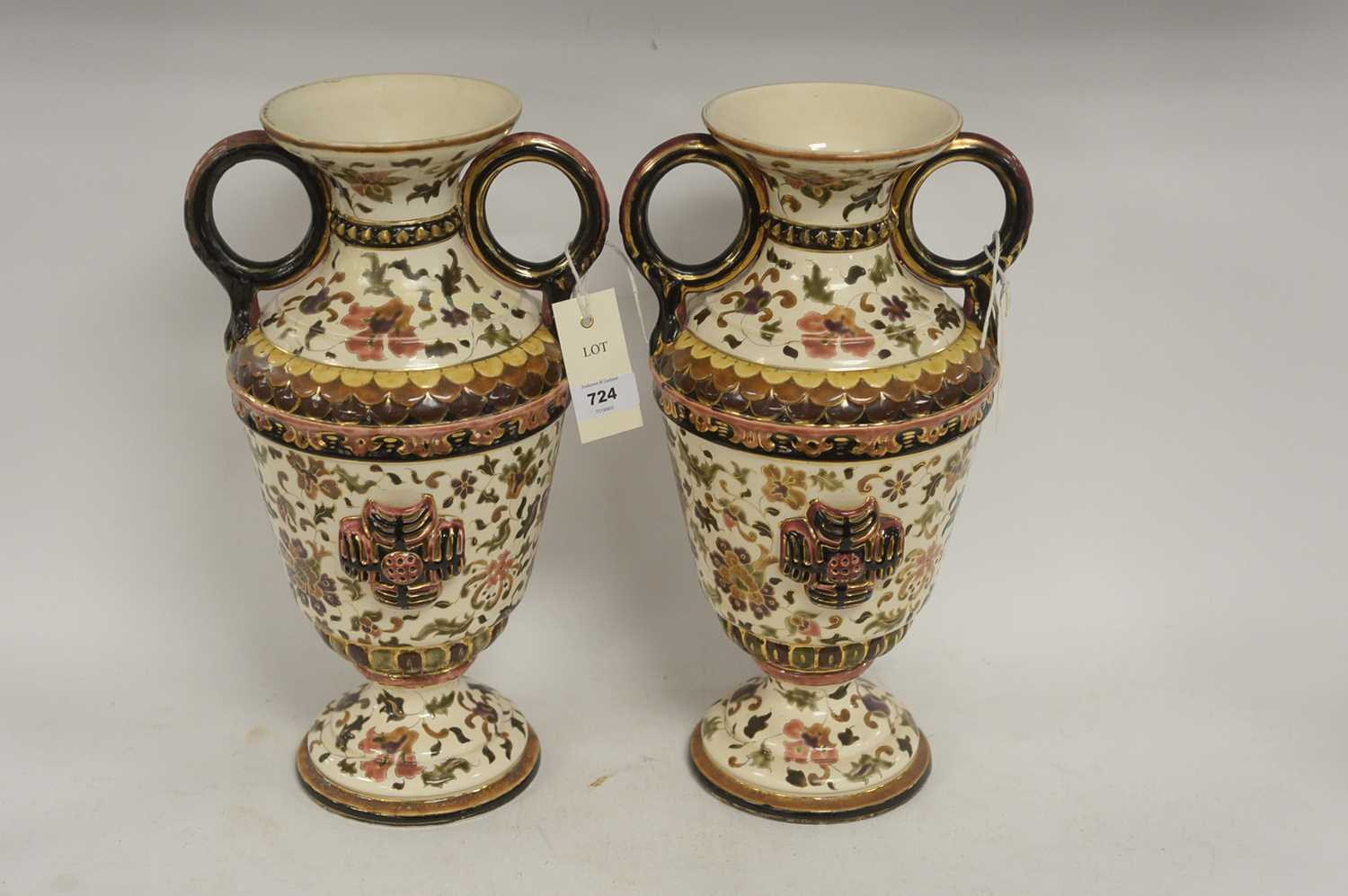 Lot 724 - Zsolnay vases