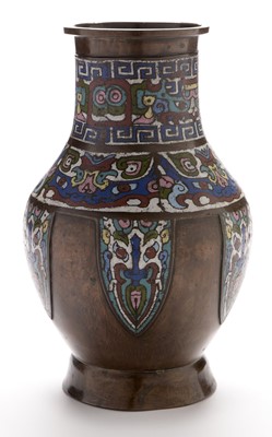Lot 467 - Chinese champleve enamel vase