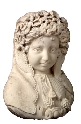 Lot 1000 - Marble bust of a girl