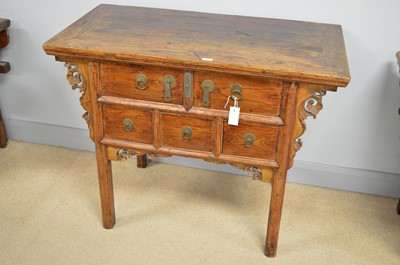 Lot 396 - Chinese elm altar table