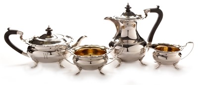 Lot 217 - A George V four-piece silver tea service