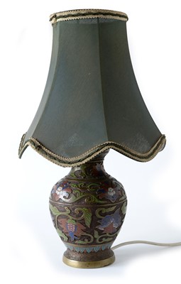 Lot 440A - Champleve vase lamp