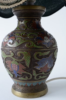 Lot 440 - Champleve vase lamp