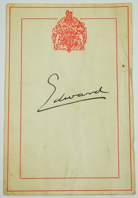 Lot 614 - Edward VIII ink signature.