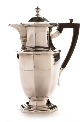 Lot 215 - A George V silver hot water jug