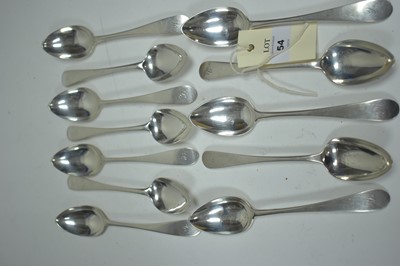 Lot 54 - Twelve silver dessert spoons