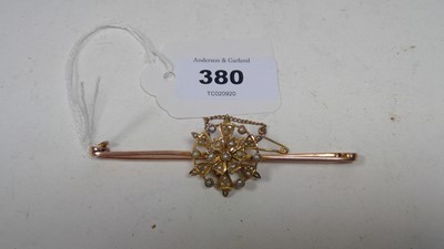 Lot 380 - Edwardian seed pearl brooch