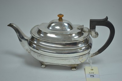 Lot 75 - Silver teapot