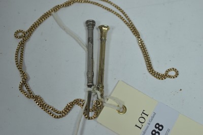 Lot 88 - Two pencils and a chain
