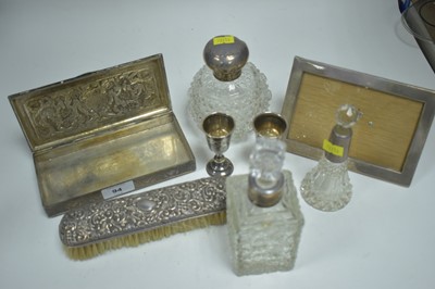 Lot 94 - Silver items including Indian box
