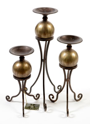 Lot 1137 - Three candle holders