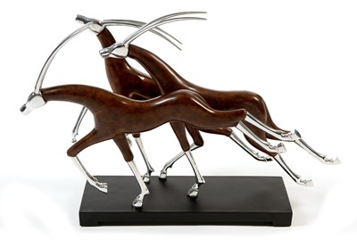 Lot 1270 - Three galloping Oryx