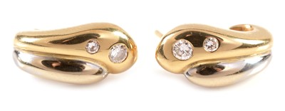 Lot 161 - 18ct gold and diamond earrings
