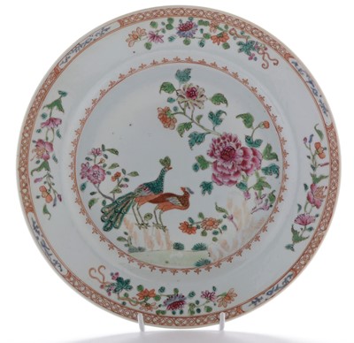 Lot 429 - Three Chinese famille rose plates