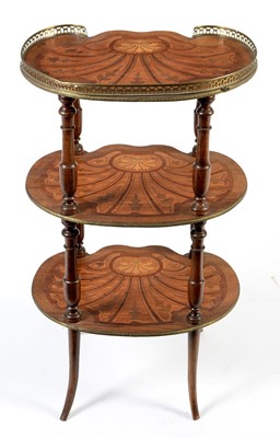 Lot 759 - Victorian inlaid three-tier etagere.