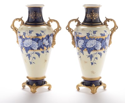 Lot 498 - Pair of Coalport bone china vases and covers