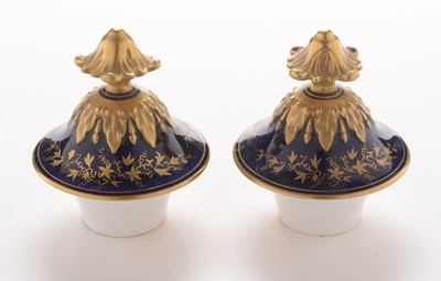 Lot 498 - Pair of Coalport bone china vases and covers