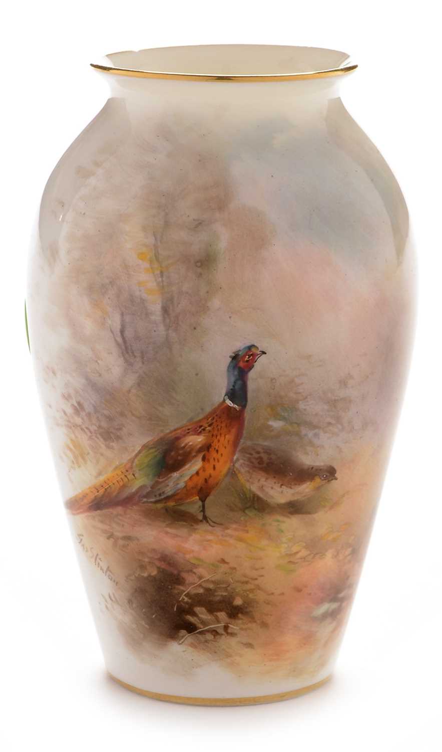 Lot 496 - Small Royal Worcester vase by James Stinton