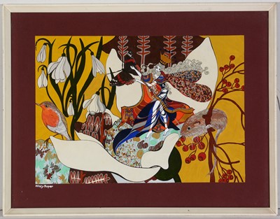 Lot 1736 - Hilary Roper - gouache and ink.