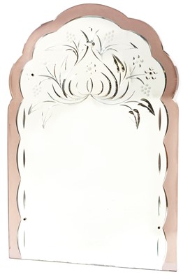 Lot 694 - 20th Century engraved wall mirror