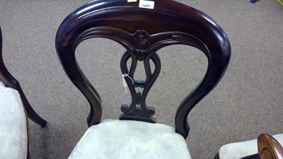 Lot 400 - Eight reproduction balloon back dining chairs
