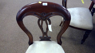 Lot 400 - Eight reproduction balloon back dining chairs