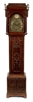 Lot 670 - Archibald Strachan, Tanfield - a George III oak carved longcase