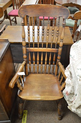 Lot 477 - Ash and elm high back Windsor chair