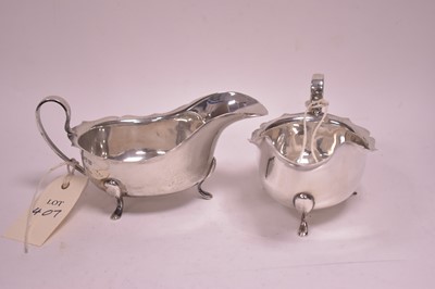 Lot 407 - A pair of silver sauce boats