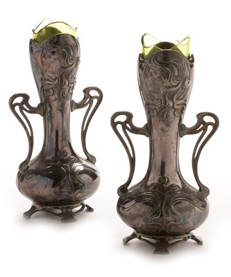 Lot 699 - Pair of WMF flower vases