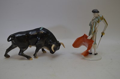 Lot 1109a - Rosenthal bull fighter and bull group