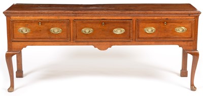 Lot 767 - George III oak and mahogany baned dresser