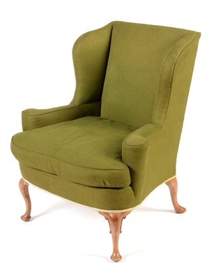 Lot 770 - George II style wingback armchair