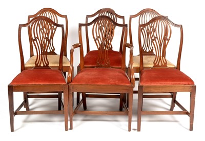 Lot 774 - Six early 20th Century mahogany dining chairs