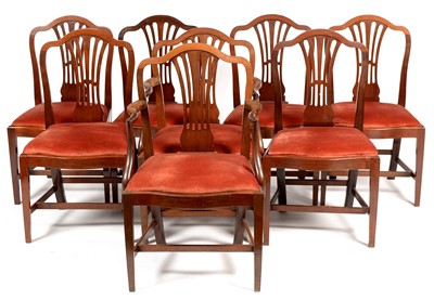 Lot 775 - A set of eight 20th Century mahogany dining chairs
