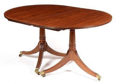 Lot 776 - Regency style mahogany pedestal dining table