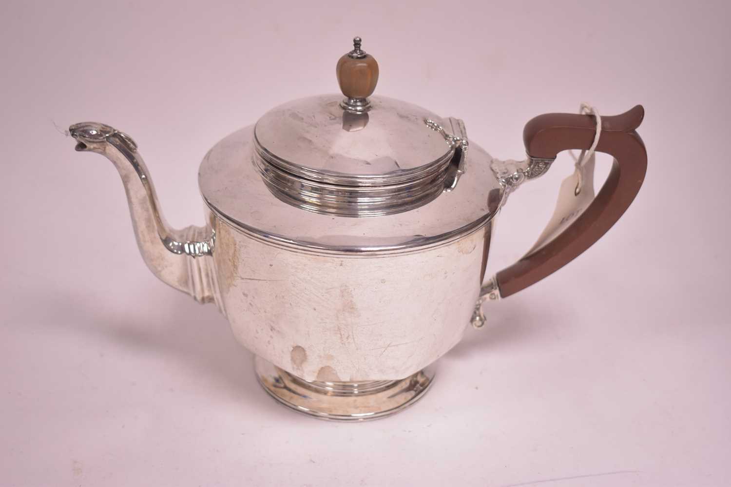 Lot 311 - Silver teapot