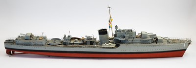Lot 787 - Radio controlled model of WWII K-Class Destroyer HMS Kelly.