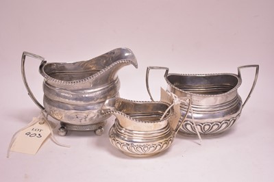 Lot 403 - Silver jug and bowl and Georgian jug