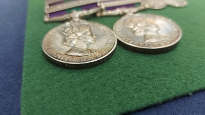 Lot 356 - Middle East medal pair with miniatures