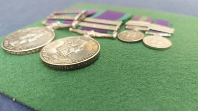 Lot 356 - Middle East medal pair with miniatures