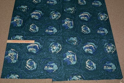 Lot 1120 - Fabric: Blue and green swirls
