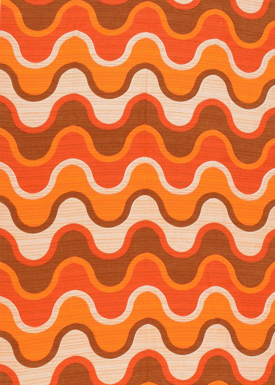 Lot 1124 - Orange and Brown swirl fabric