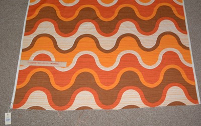 Lot 1124 - Orange and Brown swirl fabric