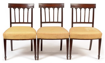 Lot 725 - Three 19th Century mahogany dining chairs