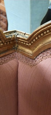 Lot 731 - Louis XVI style giltwood wingback armchair
